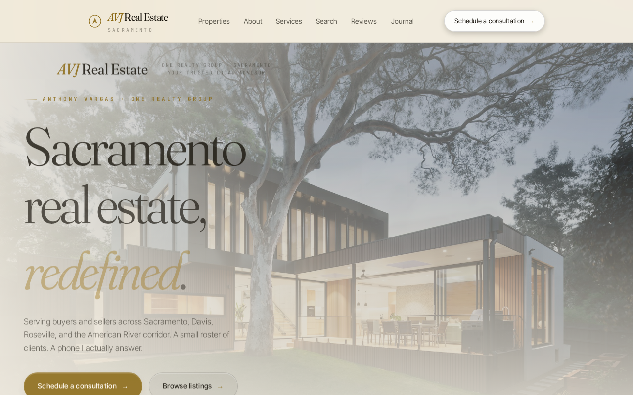 AVJ Real Estate website preview