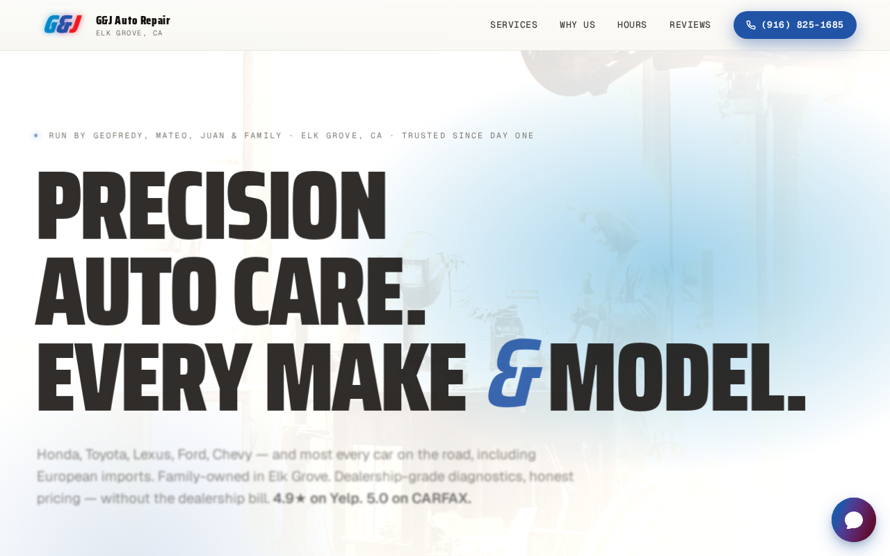 G&J Auto Repair website preview
